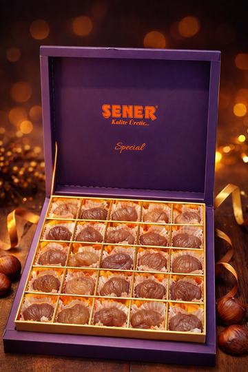 şener Kestane Şekeri 450 gr Mor Kutu Bursa kestane şekeri