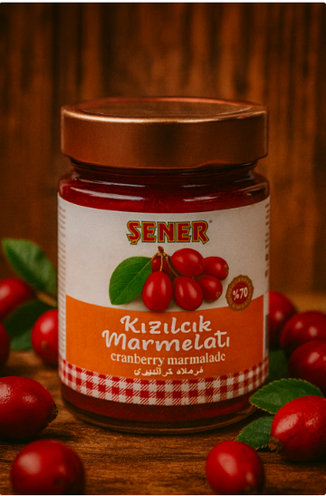 şener Kızılcık marmelatı %70 premıum 370 gr