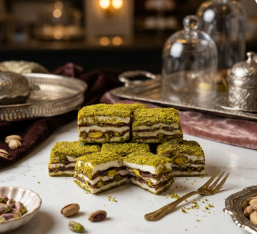 Fıstık Kaplamalı Çikolatalı Fıstıklı Baklava Dilimi 500 gr