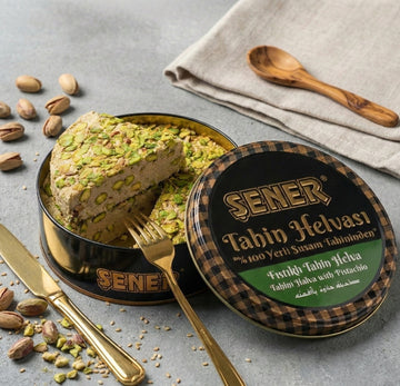 şener Fıstıklı Taze Tahin Helvası %100 Yerli Tahinden 500 gr Teneke Ambalaj