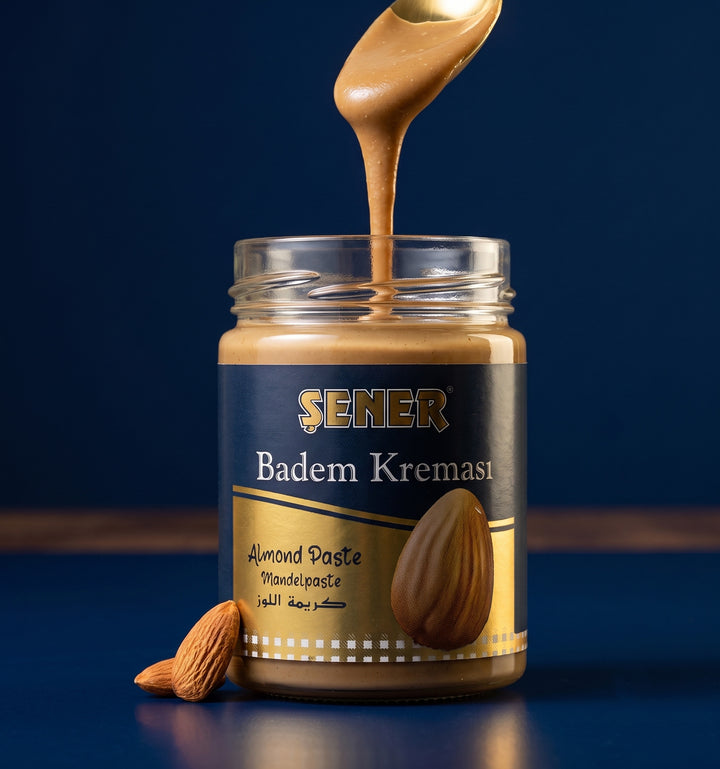 Şener Special Parçacıklı Badem Kreması %35 Badem Oranlı 330 gr Katkısız Koruyucusuz