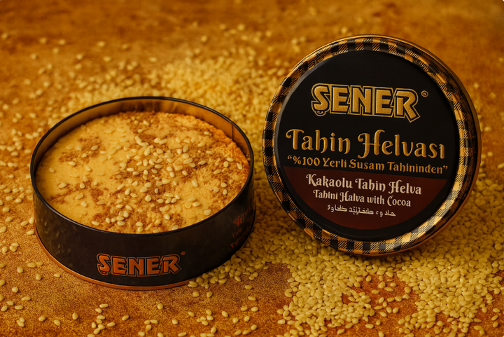 Kakaolu Tahin Helvası %100 Yerli Tahin 500 gr Teneke Ambalaj