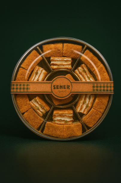 420 gr Antep Fıstıklı Lotus Kremalı Baklava Dilim Yuvarlak Ambalaj