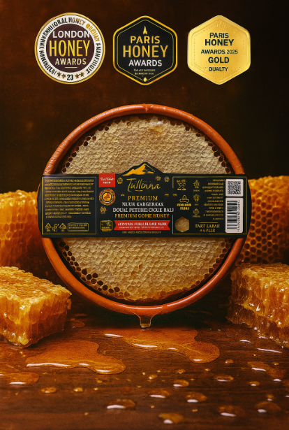 Premium Seri Polifloralı (Çok Çiçekli) Karakovan Petek Balı Çömlek 1000 gr