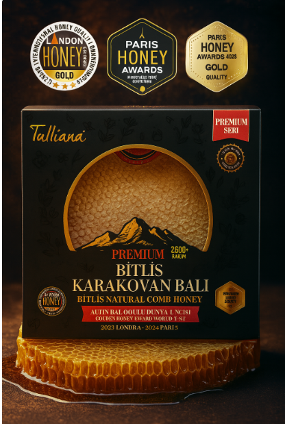 Premium Seri Polifloralı (Çok Çiçekli) Karakovan Petek Balı 1000 gr