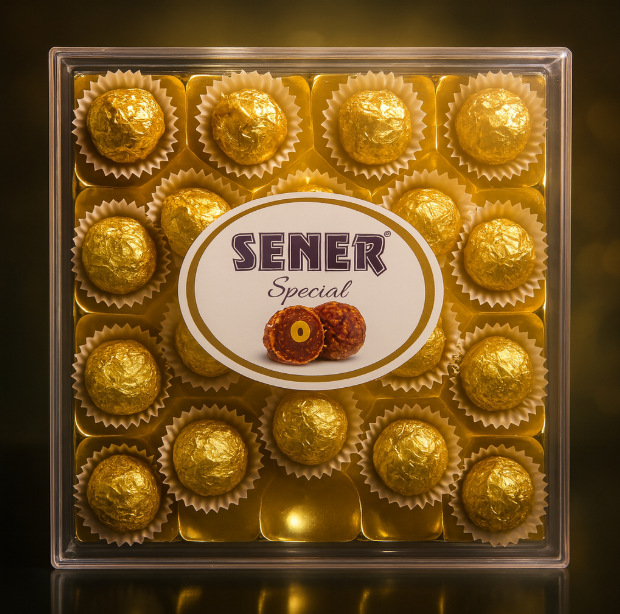 21'li Fındık Parçacıklı Yuvarlak Çikolatalı Gofret Lüx Hediyelik