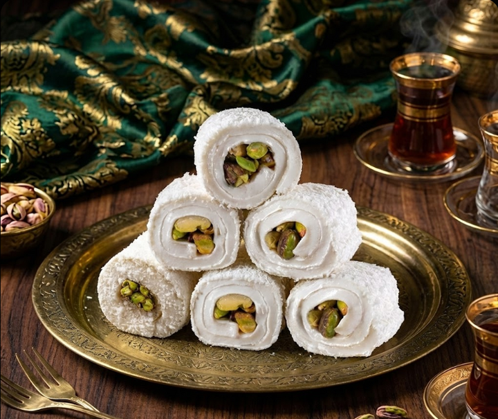 Osmanlı Fıstıklı Hindistan Cevizli Sarma Kesme Lokum 500 gr
