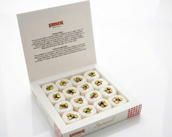 Osmanlı Fıstıklı Hindistan Cevizli Sarma Kesme Lokum 500 gr