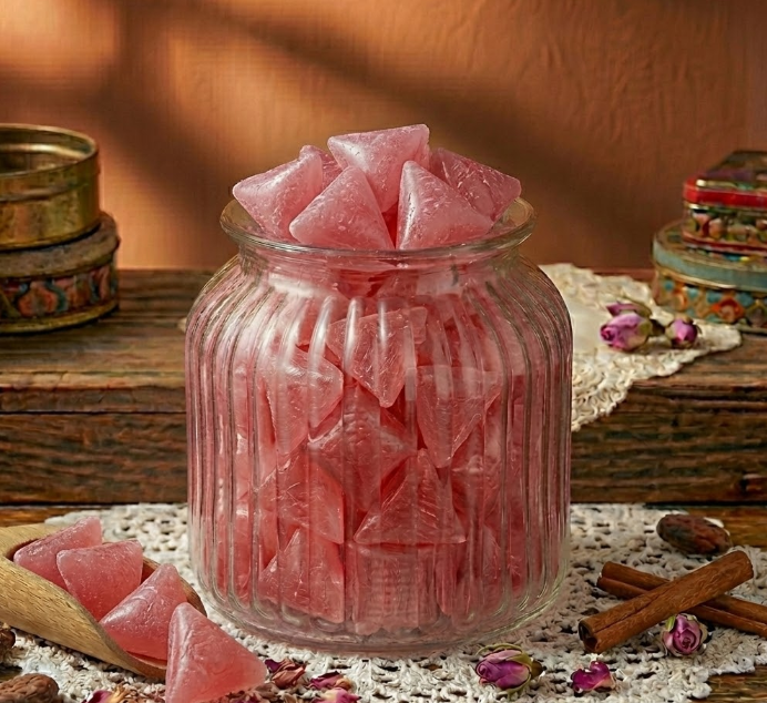 Gül Kokulu Akide Şekeri | Geleneksel Osmanlı Lezzeti 500 Gr