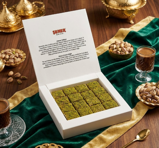Fıstık Kaplamalı Çikolatalı Fıstıklı Baklava Dilimi 500 gr