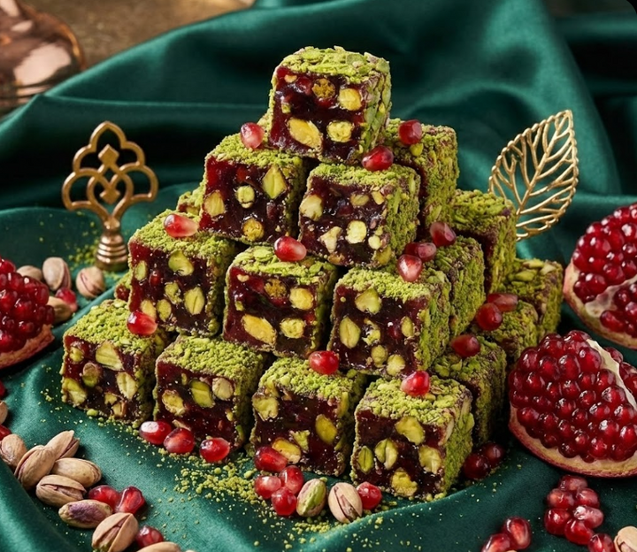 Antep Fıstıklı Nar Aromalı Lokum | Fıstık Kaplamalı Premium Lokum 500 Gr