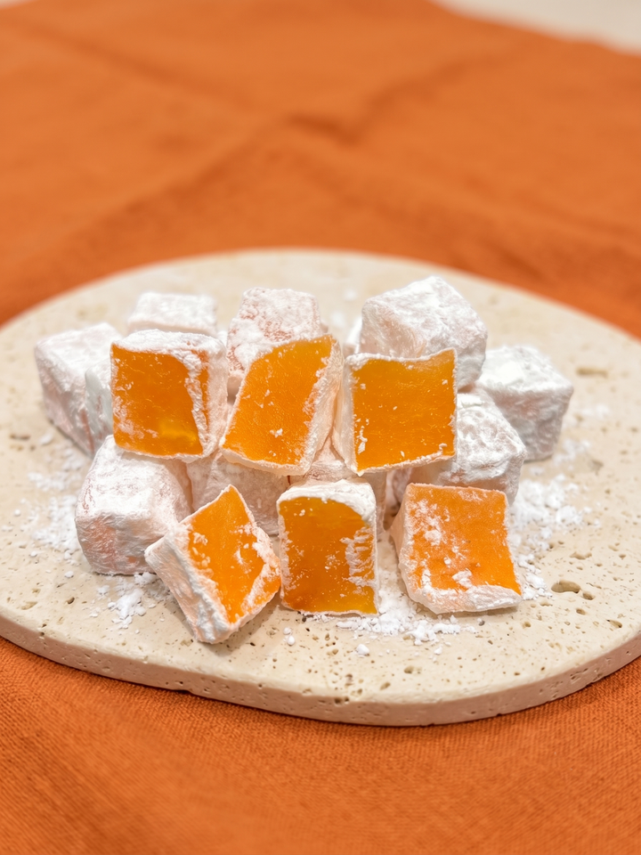 Portakallı Lokum | Narenciye Aromalı Pudra Kaplı Lokum 500 gr Taze Butik Bursa Lokumu