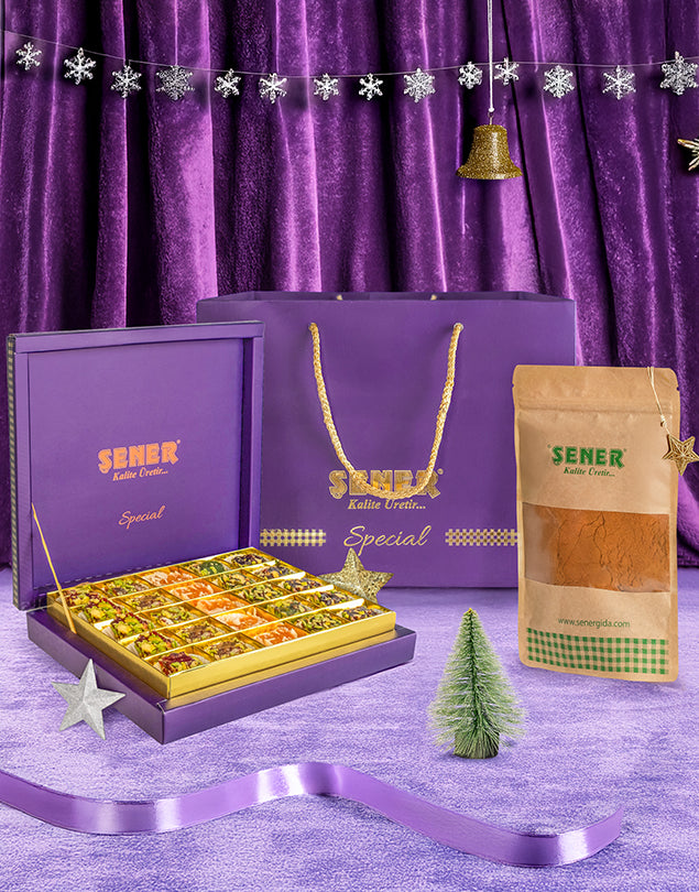 Şener Special Yılbaşı Çerez Kutusu-Mor