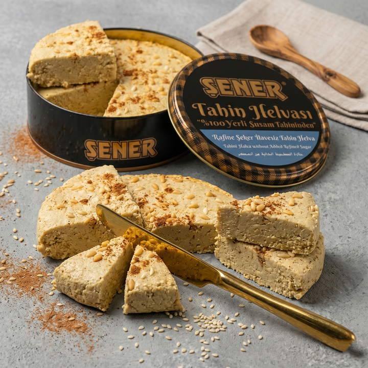Şener Special Rafine Şeker İlavesiz %100 Yerli Susamdan Sade Helva 500 gr Teneke Ambalaj