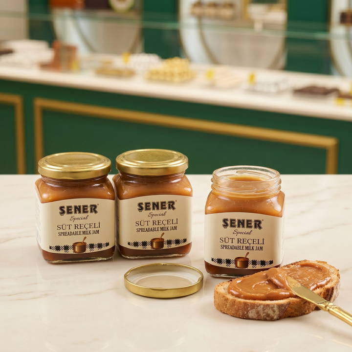 Şener Special Premium Süt Reçeli Karamelize Süt Lezzeti Katkısız 300 gr 3'lü Fırsat