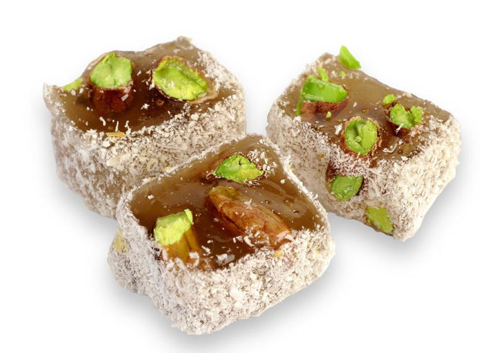 Hindistan Cevizli Antep Fıstıklı Çifte Kavrulmuş Lokum  500 gr