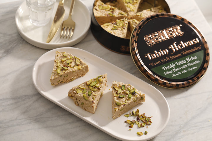 Şener Special %100 Yerli Susamdan Fıstıklı Tahin Helvası  500 gr Teneke Kutu