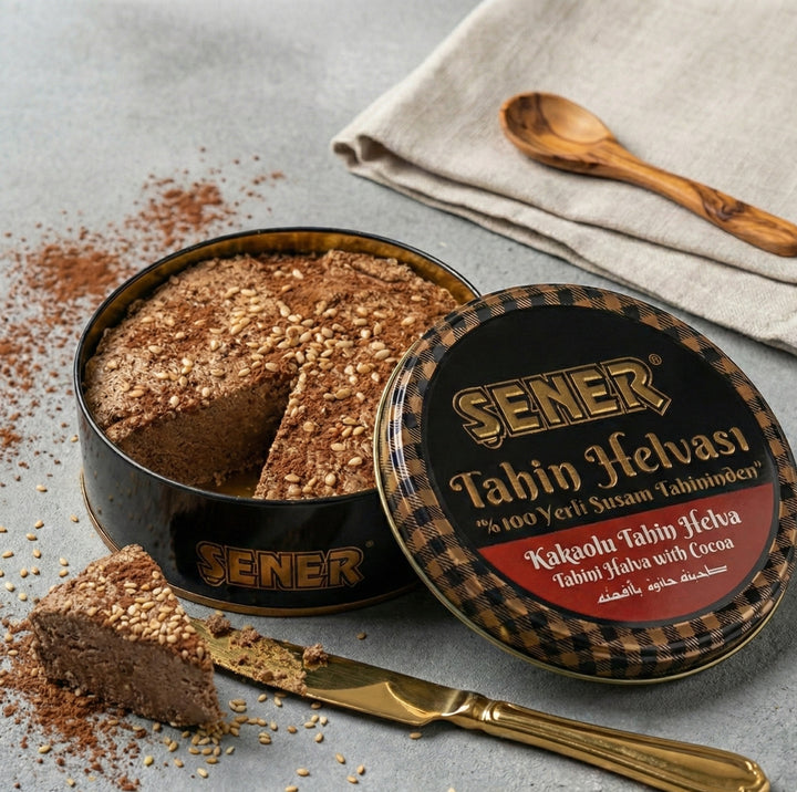 Kakaolu Tahin Helvası %100 Yerli Tahin 500 gr Teneke Ambalaj
