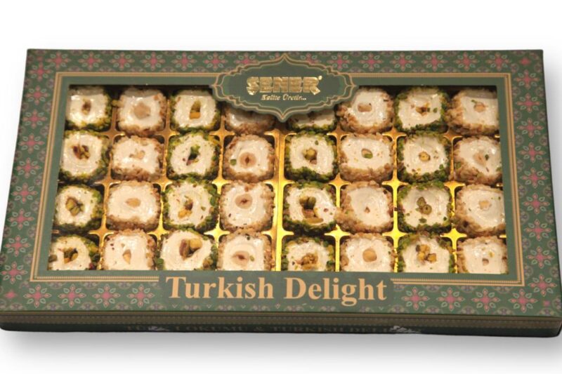 Antep fıstıklı ve fındık dolgulu 700 gr hediyelik lokum