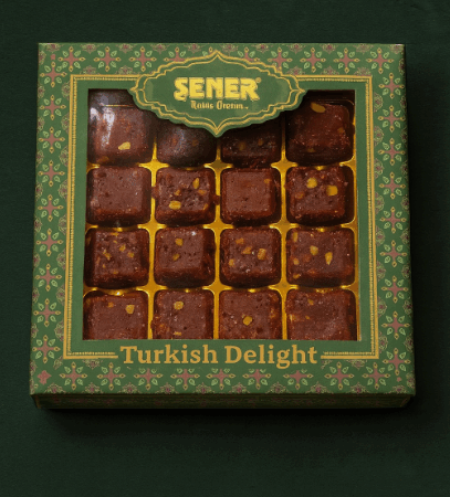 Antep Fıstıklı Zereşk Üzümü Kaplamalı Narlı 350 gr Hediyelik Lokum