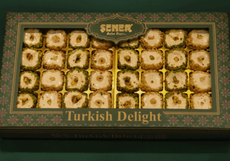 Antep fıstıklı ve fındık dolgulu 700 gr hediyelik lokum
