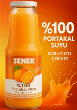 %100 Portakal Suyu Cam Şişe Meyve Suyu 1 lt